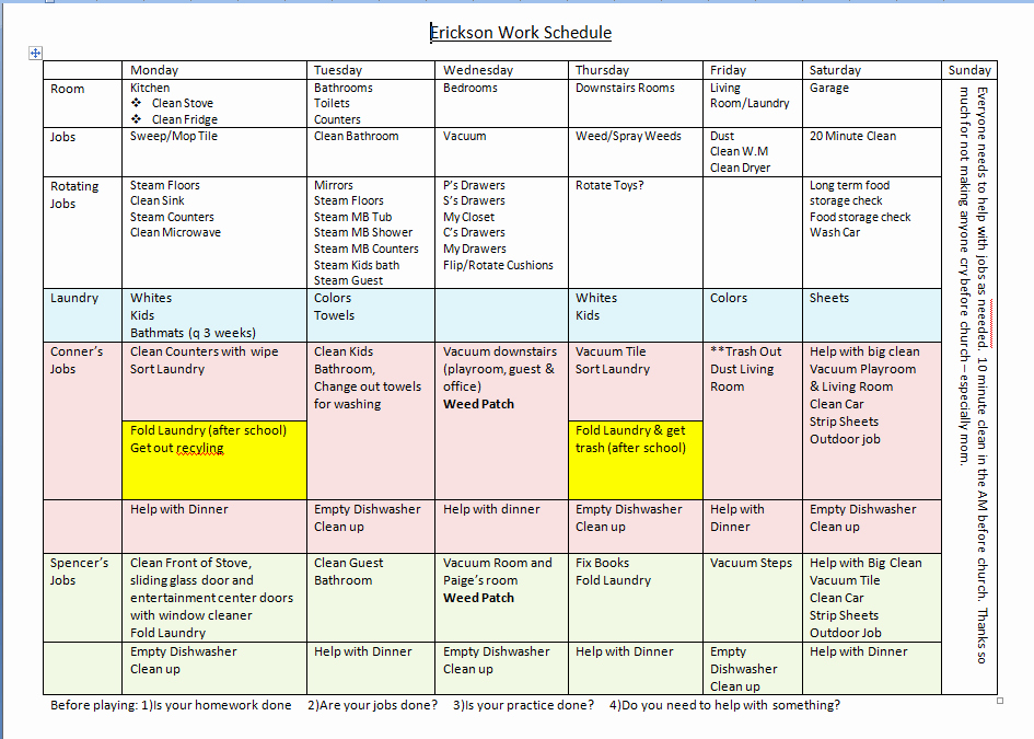 Work Cleaning Schedule Template Inspirational the Benefits Of A House Cleaning Schedule Pulling Curls