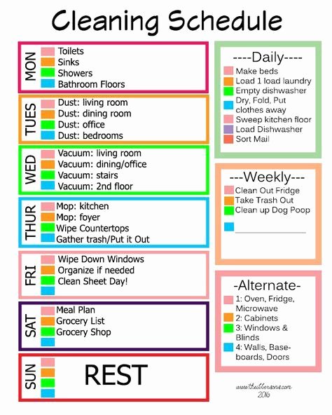 Work Cleaning Schedule Template Unique Easy Cleaning Schedule for Working Moms