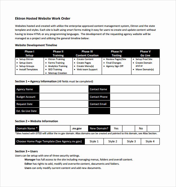 Work order form Template Free Awesome Free 10 Work order Samples In Pdf Word Excel