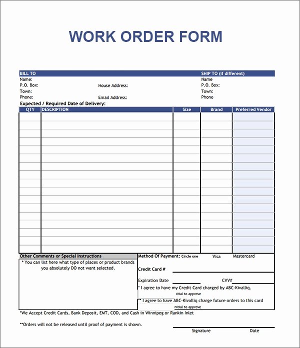 order form