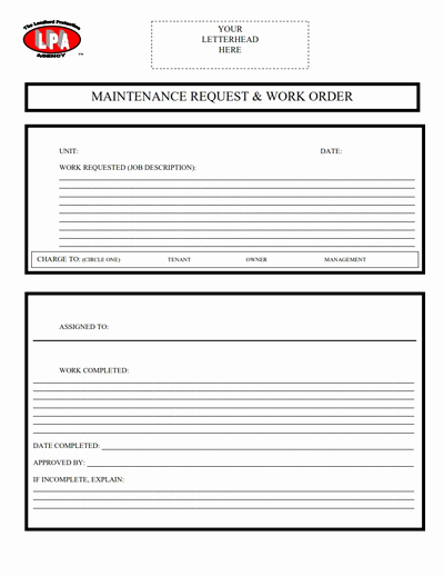 Work order form Template Free Unique Work order Template Free Download Create Edit Fill and