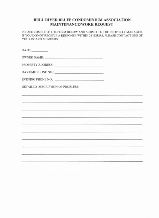 Work Request form Template Beautiful 5 Maintenance Request form Templates formats Examples