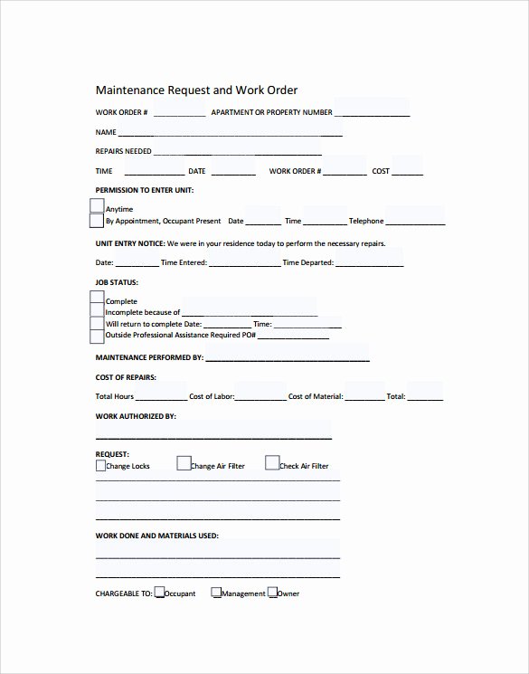 Work Request form Template Beautiful Work order Template 16 Download Free Documents In Pdf