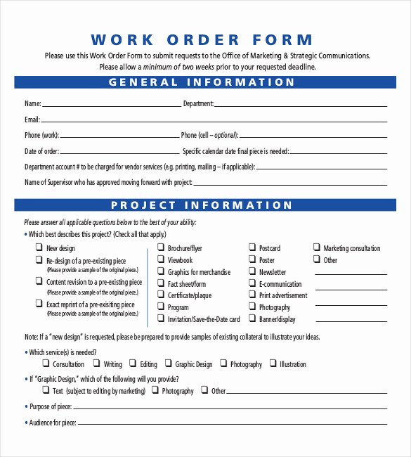 Work Request form Template Luxury All Categories Lessonslivin