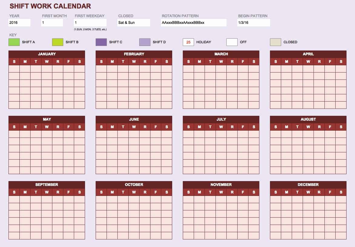 Work Schedule Calendar Template Beautiful Free Blank Calendar Templates Smartsheet