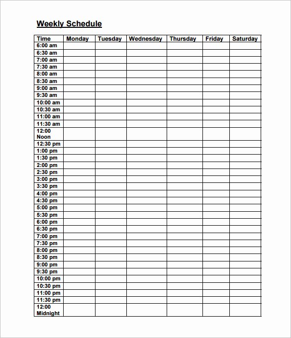 Work Schedule Calendar Template Lovely Weekly Work Schedule Template 8 Free Word Excel Pdf