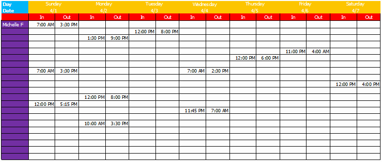 Work Schedule Template Excel Lovely Work Schedule Template Basic Sheets for Excel