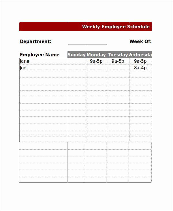 Work Schedule Template Excel Luxury 13 Sample Excel Schedule Templates Free Example