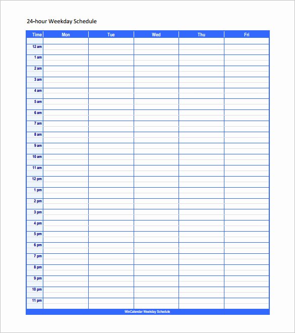 work schedule template