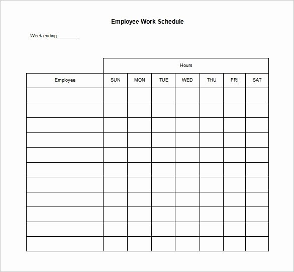 Work Schedule Template Free Unique Employee Schedule Template