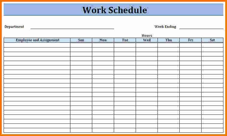 Work Schedule Template Weekly Elegant Weekly Work Schedule Template