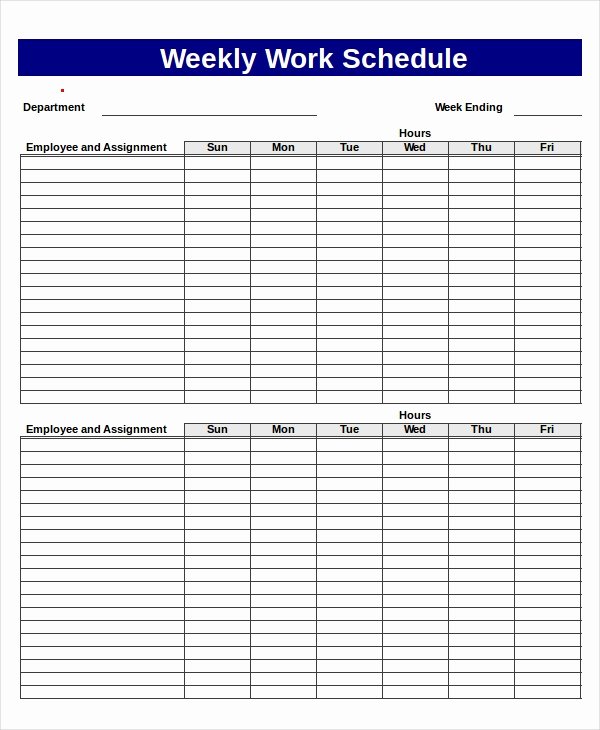 Work Schedule Template Weekly Inspirational Excel Schedule Template 11 Free Pdf Word Download