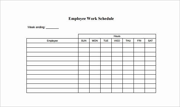 Work Schedule Template Weekly Luxury Free Employee Schedule Template