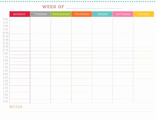 Work Schedule Template Weekly New Free Printable Weekly Schedule