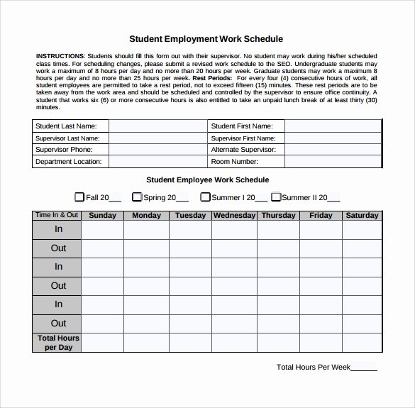 Work Schedule Template Word Awesome Work Schedule Template 15 Download Free Documents In