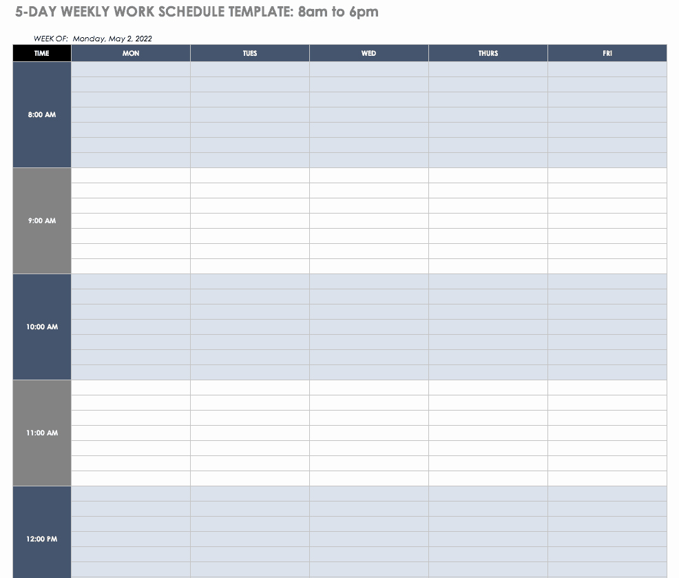 Work Schedule Template Word Best Of Free Work Schedule Templates for Word and Excel Smartsheet