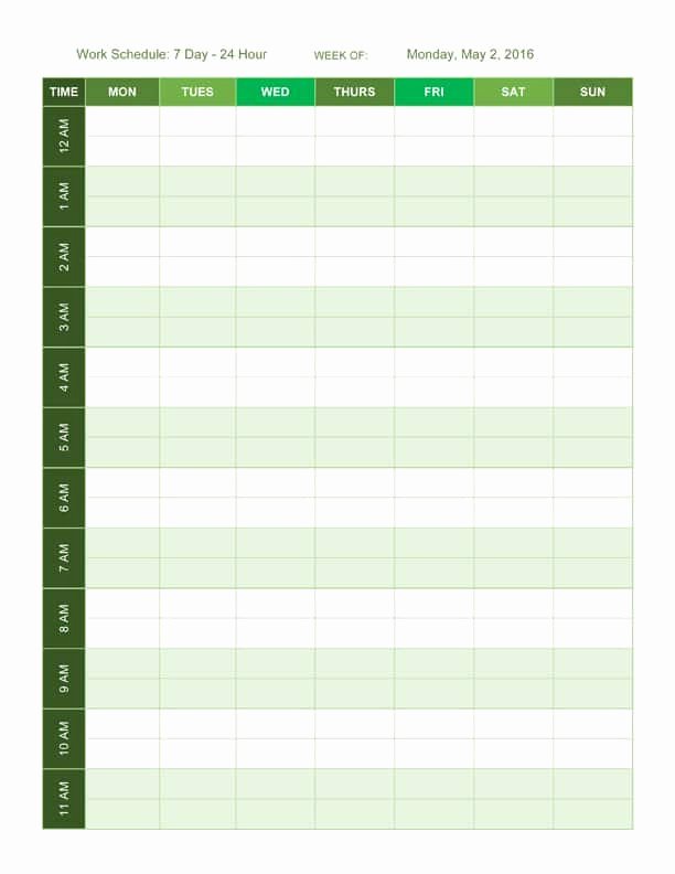 Work Schedule Template Word Unique Free Work Schedule Templates for Word and Excel