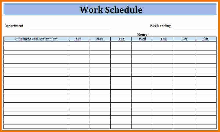 Work Week Schedule Template Elegant Weekly Work Schedule Template