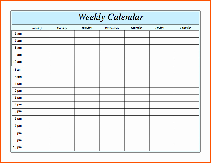 Work Week Schedule Template Inspirational Weekly Schedule Template
