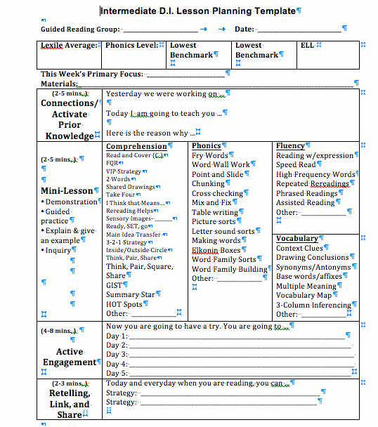 Workshop Lesson Plan Template Fresh 27 Of Workshop Model Instruction Template