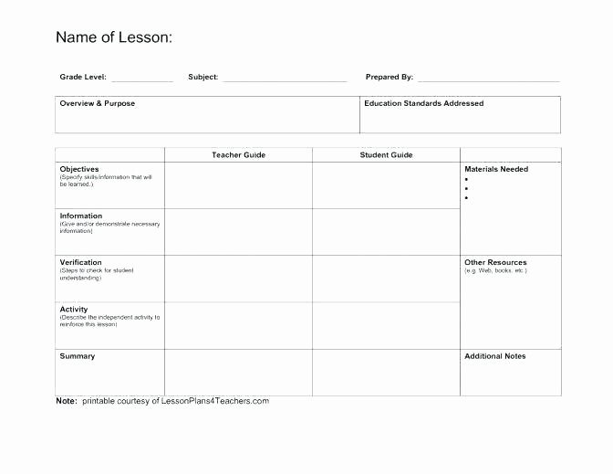 Workshop Lesson Plan Template New after School Lesson Plan Sample