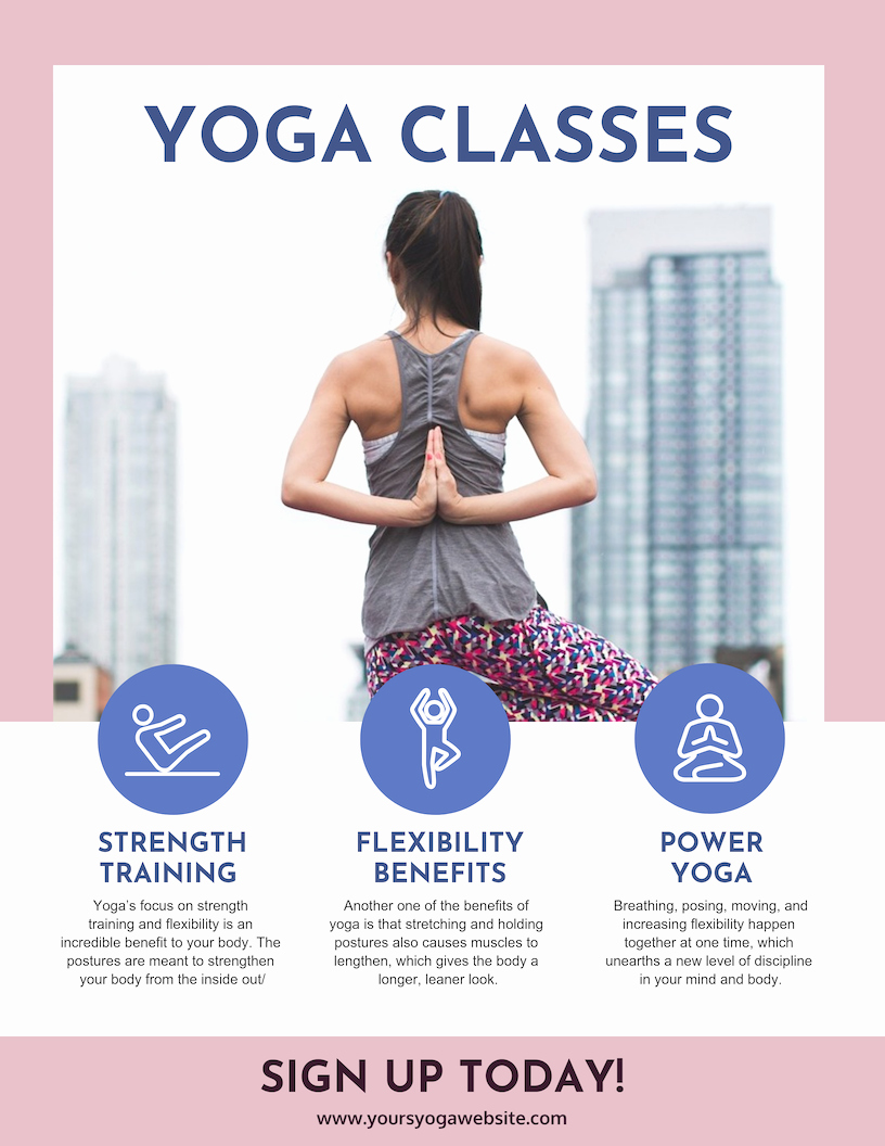 Yoga Class Plan Template Fresh Yoga Class Poster Template Venngage