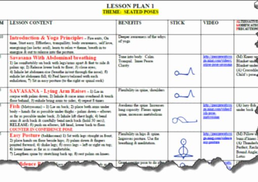 Yoga Class Planning Template Luxury Send You A Yoga Lesson Plan Template In Microsoft Word by