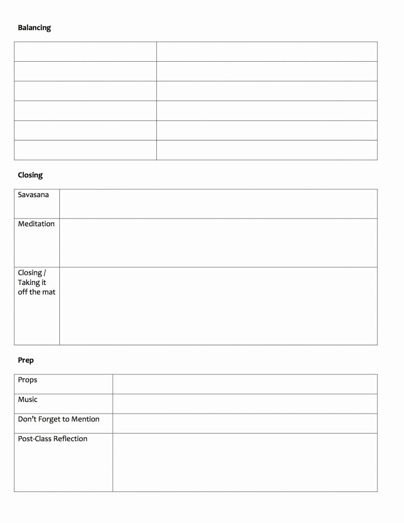 Yoga Class Planning Template New Pin On Yoga