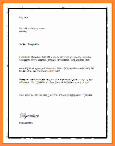 2 Week Notice Template Word Fresh 4 Resignation Letter Week Notice Doc