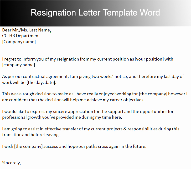 2 Week Notice Template Word New 40 Two Weeks Notice Letter Templates Free Pdf formats