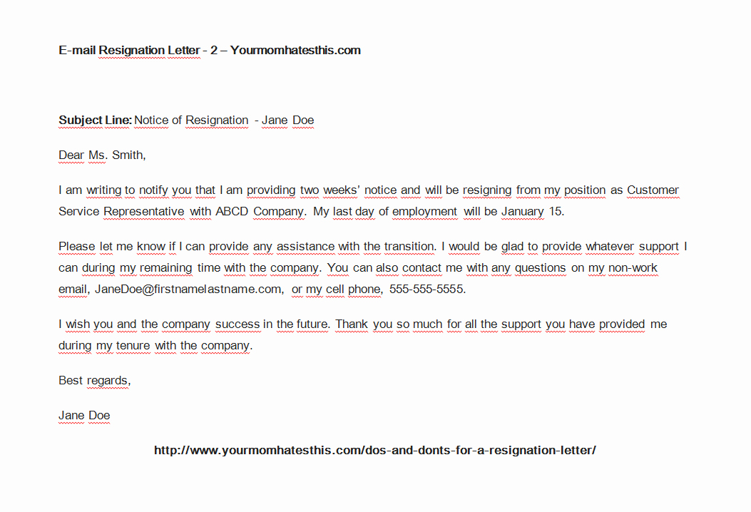 2 Weeks Notice Email Template Unique Download Resignation Letter Pdf &amp; Doc