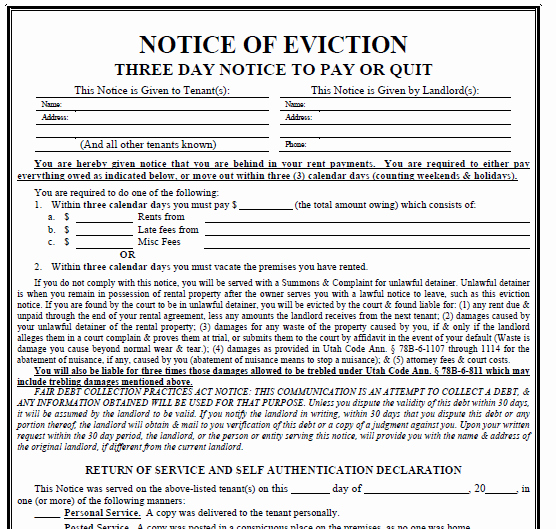 3 Day Notice Template Best Of Printable Sample 3 Day Eviction Notice form