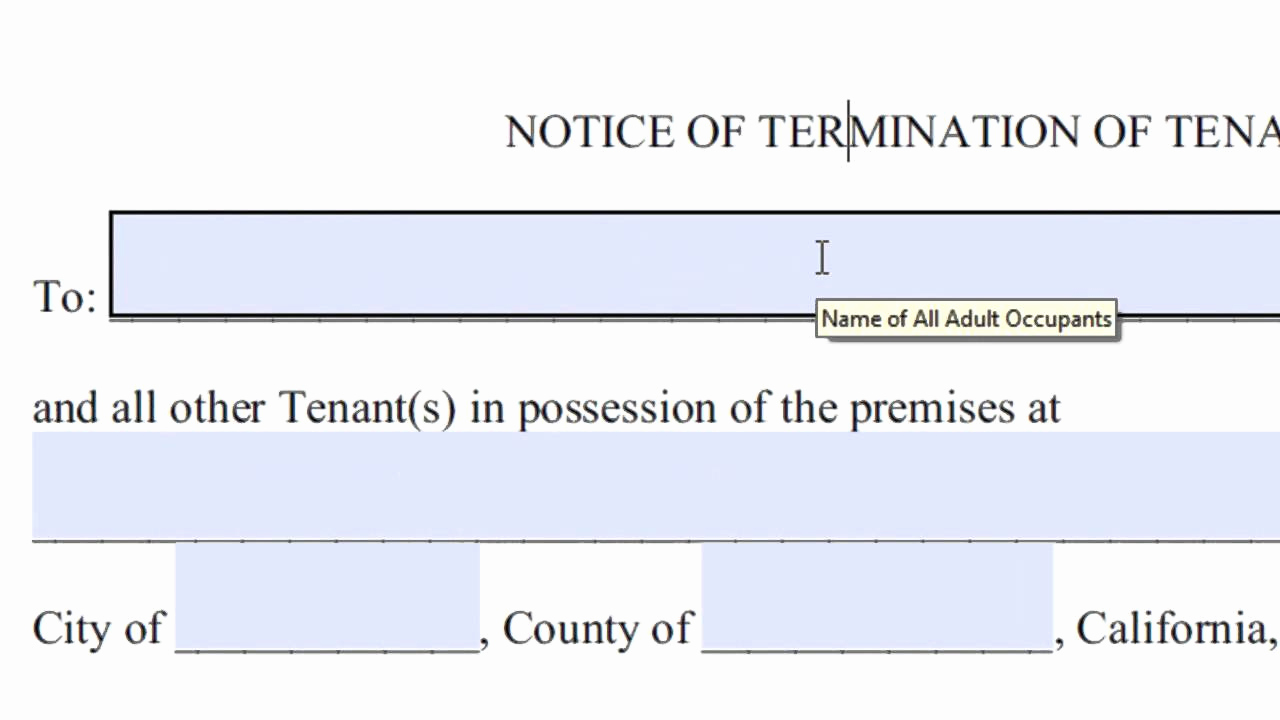 30 Day Notice California Template Inspirational 30 Day Notice to Quit or Terminate Tenancy How to Fill