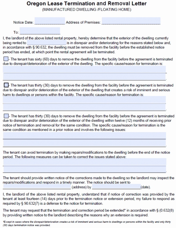 30 Day Notice oregon Template Awesome Free oregon 30 60 Day Termination and Removal Notice