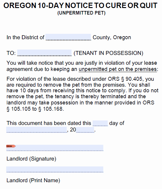 30 Day Notice oregon Template Awesome Free oregon Eviction Notice Templates
