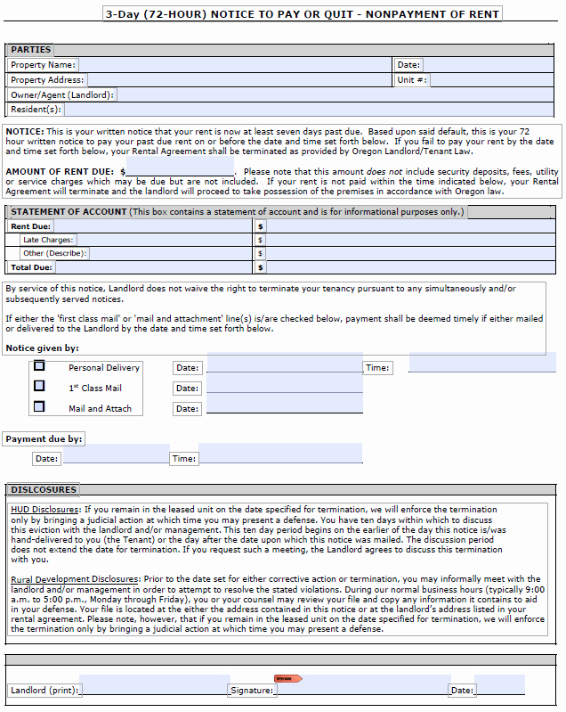 30 Day Notice oregon Template Beautiful Free oregon Eviction Notice Templates