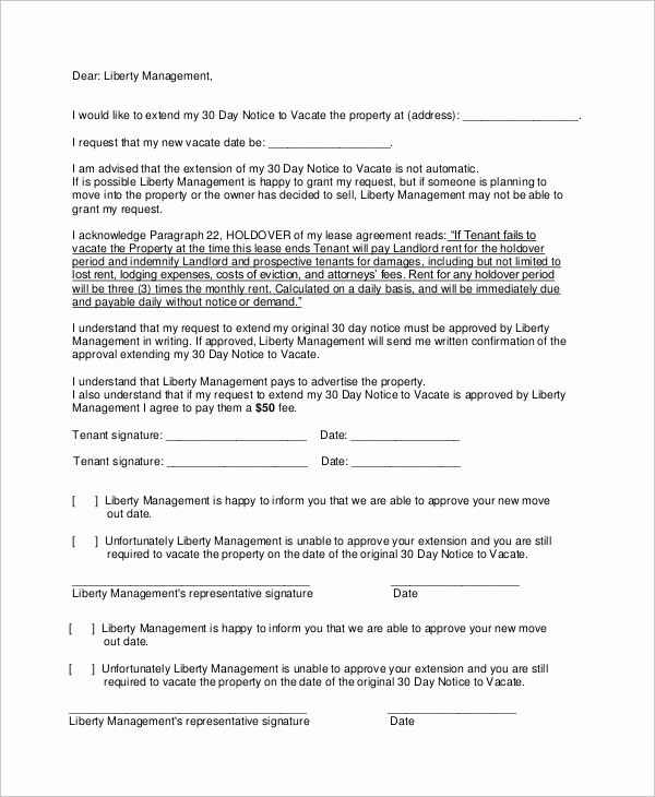 30 Notice to Vacate Template Lovely Free 7 Sample Of 30 Day Eviction Notice Templates In Ms