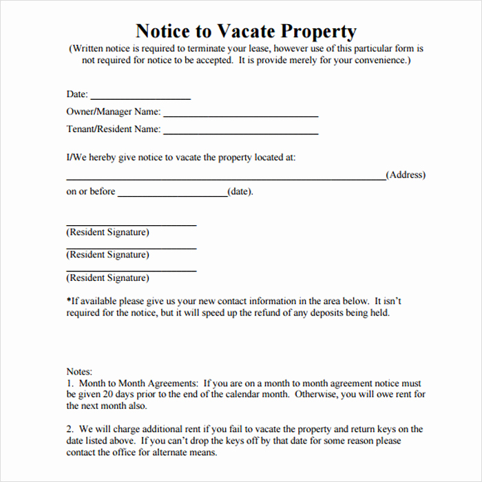 30 Notice to Vacate Template Luxury 12 Free Eviction Notice Templates for Download Designyep