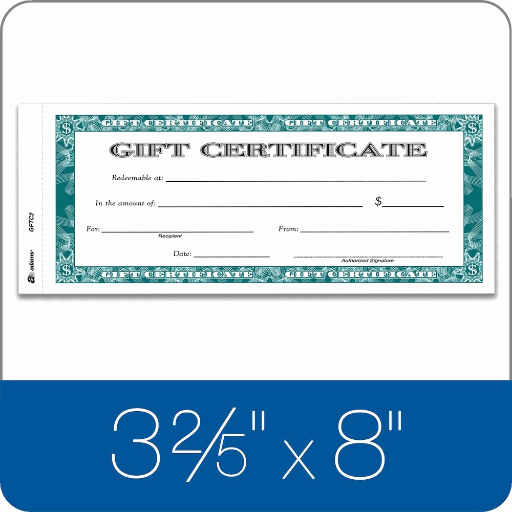 Adams Gift Certificate Template Fresh Adams Gift Certificate 2 Part Carbonless 25 Numbered