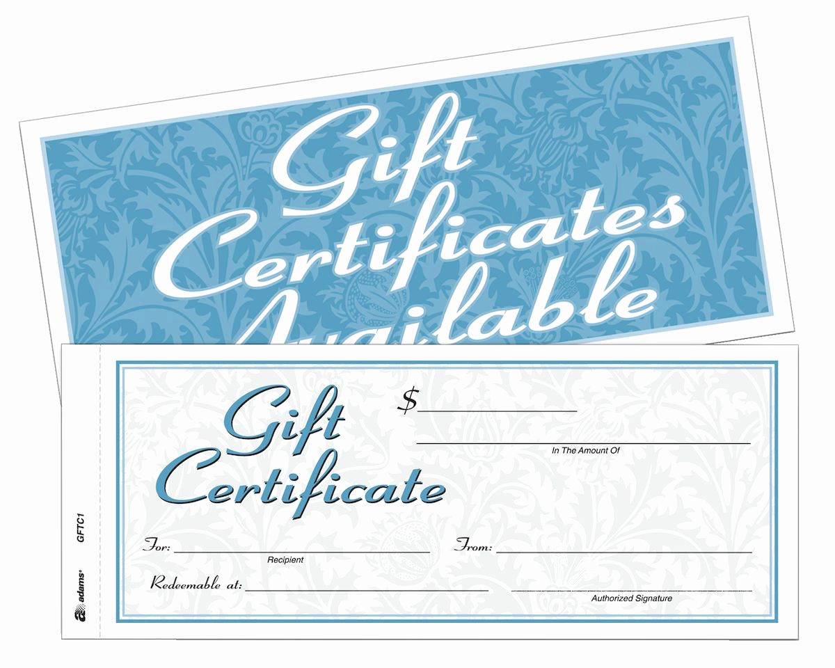 Adams Gift Certificate Template New Adams Gift Certificate 2 Part Carbonless 25 Numbered