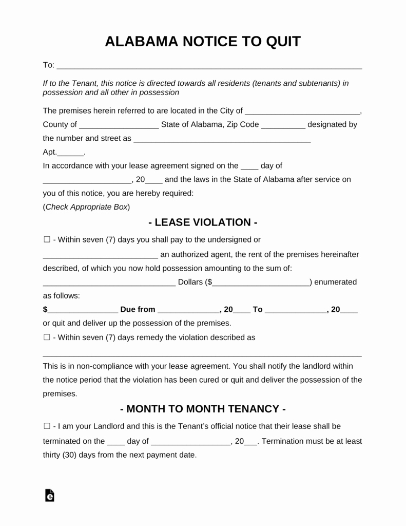 Alabama Eviction Notice Template Best Of Free Alabama Eviction Notice forms