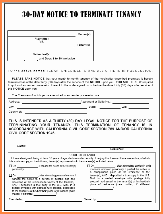 Alabama Eviction Notice Template Lovely 3 30 Day Notice to Vacate California Template