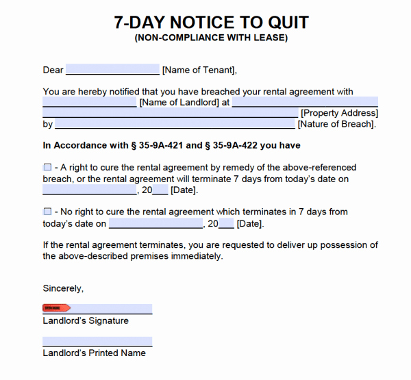 Alabama Eviction Notice Template Luxury Free Alabama 7 Day Notice to Ply or Quit