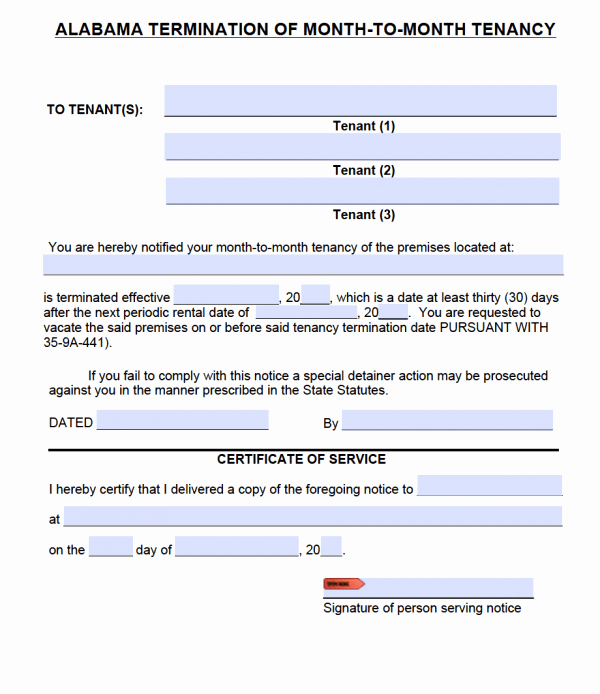 Alabama Eviction Notice Template Unique Free Alabama 30 Day Notice to Quit