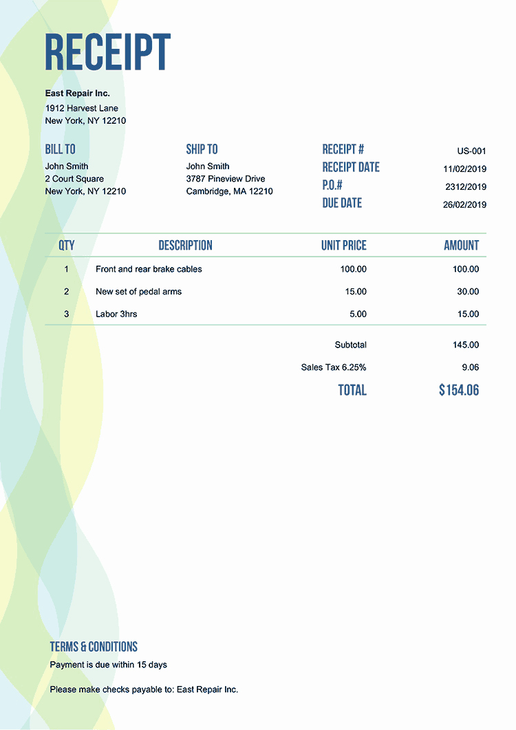 Appliance Repair Invoice Template Awesome 100 Free Receipt Templates