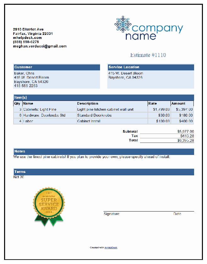 Appliance Repair Invoice Template Inspirational Pool Cleaning Free Invoice Template From Mhelpdesk