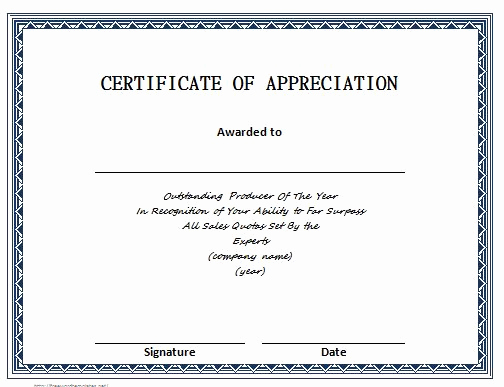 Appreciation Certificate Template Free Elegant 31 Free Certificate Of Appreciation Templates and Letters