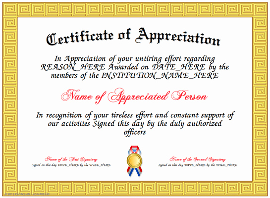 Appreciation Certificate Template Free Fresh Certificate Appreciation for Students – Planner