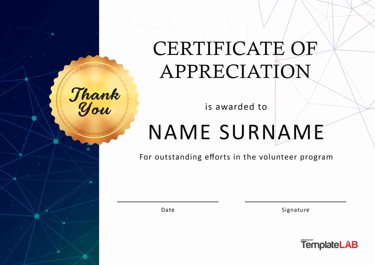 Appreciation Certificate Template Free Inspirational 30 Free Certificate Of Appreciation Templates and Letters