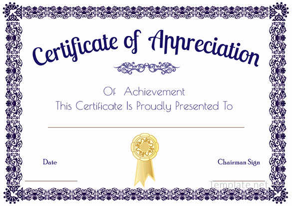 Appreciation Certificate Template Free Lovely Certificate Template – 41 Free Printable Word Excel Pdf